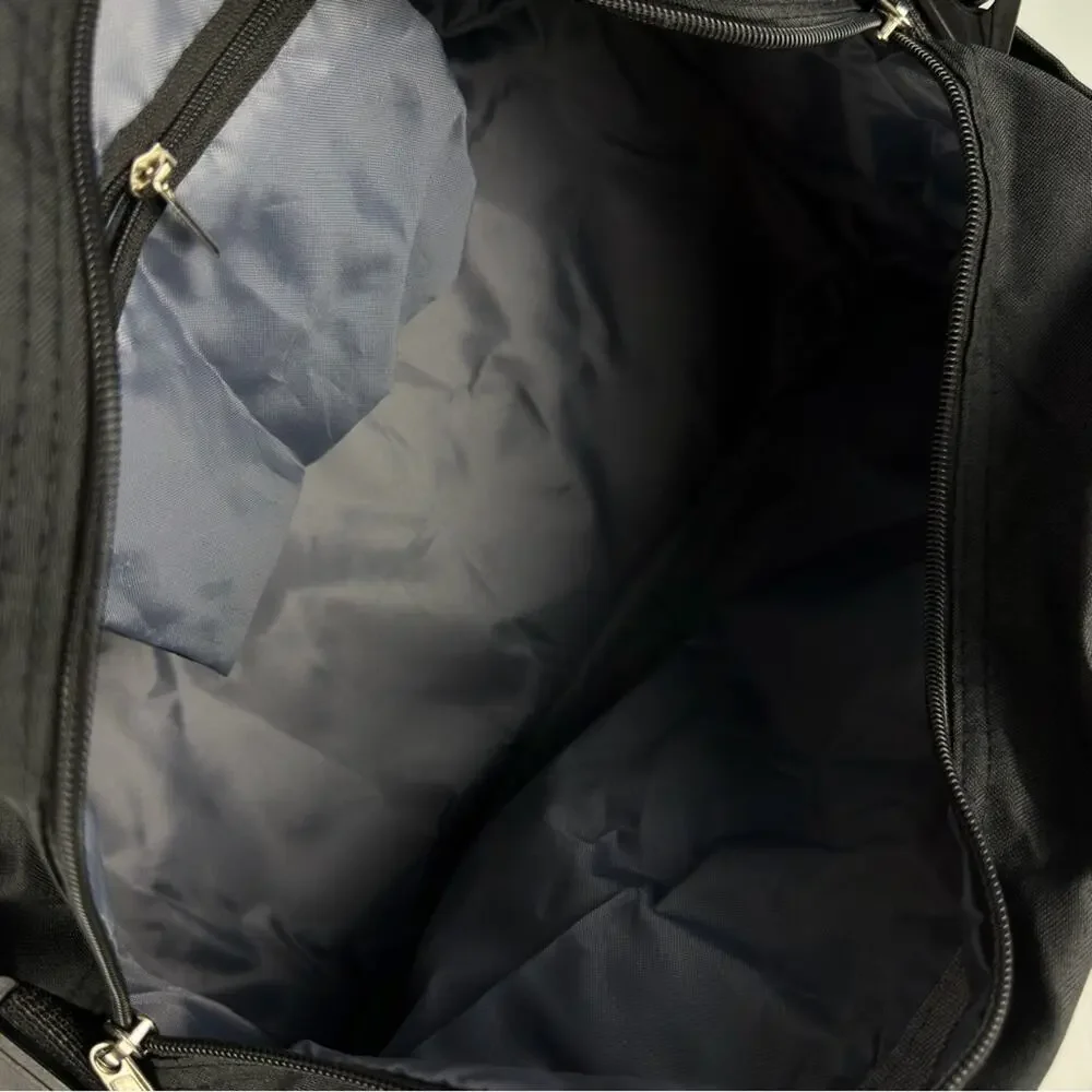 NWOT Classic Black Duffel Bag with Padded Strap